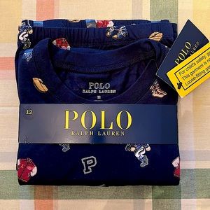 Ralph Lauren navy football pajamas